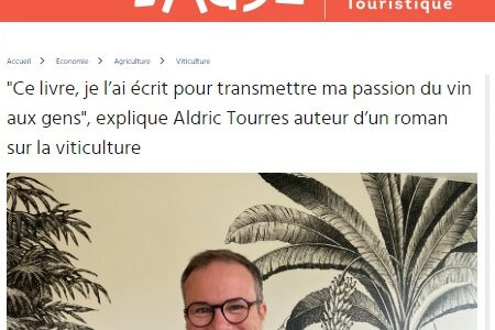 Interview d'Aldric Tourres dans le journal l'Indépendant à propos de son roman L'Appel des vignes